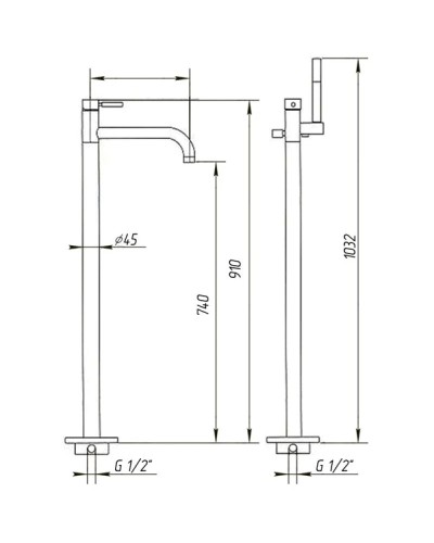 Смеситель напольный для ванны Migliore Kobuk ML.KOB-2260.CR