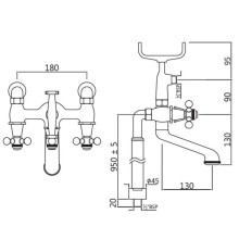Смеситель напольный для ванны Jaquar Queen’s QQT-CHR-7271HL