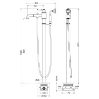 Смеситель напольный для ванны Timo Arisa 5300/02Y-CR
