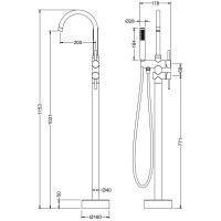 Смеситель напольный для ванны Timo Saona 2300/16Y-CR
