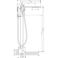 Смеситель напольный для ванны Axor Massaud 18450000