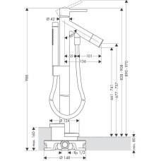 Смеситель для ванны напольный Axor Starck 10456000