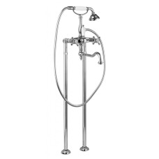 Напольный смеситель для ванны с поворотным изливом с ручным душем, шлангом 150 см CEZARES GOLF-VDP2-01-Bi