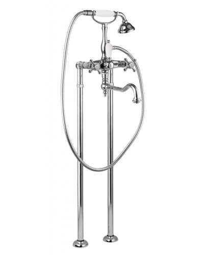 Напольный смеситель для ванны с поворотным изливом с ручным душем, шлангом 150 см CEZARES GOLF-VDP2-01-Bi