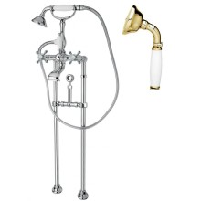 Напольный смеситель для ванны с кронштейном для слива-перелива CEZARES GOLF-VDPS-03/24-Bi