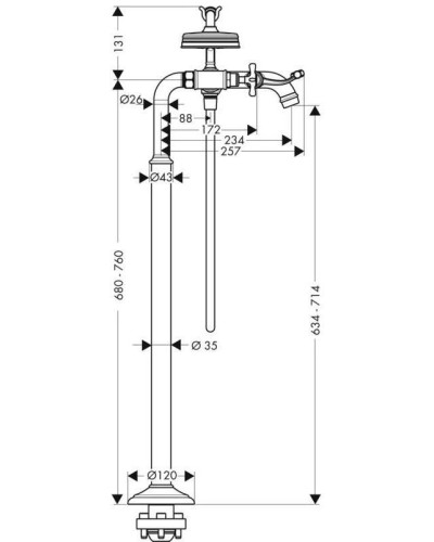 Смеситель напольный для ванны Axor Montreux 16547000