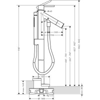 Смеситель напольный для ванны Axor Starck 10455000