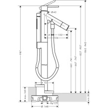 Смеситель напольный для ванны Axor Starck 10455000