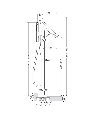 Термостат напольный для ванны Axor Starck Organic 12016000