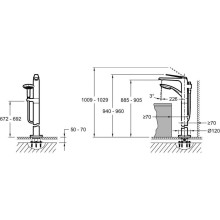 Смеситель напольный для ванны Jacob Delafon Avid E97367-CP