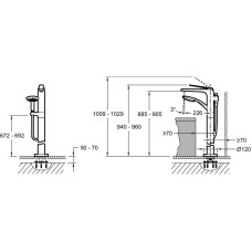 Смеситель напольный для ванны Jacob Delafon Avid E97367-CP