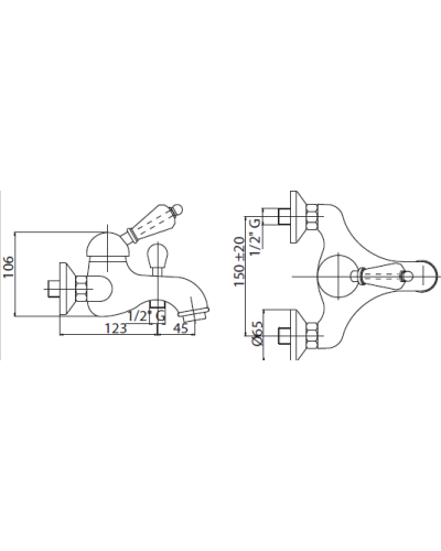 Напольный смеситель для ванны с ручным душем CEZARES ELITE-VDPM-02-Nc