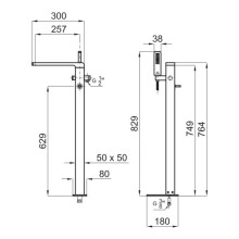 Смеситель напольный для ванны Noken Lounge N199999982