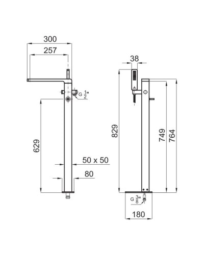 Смеситель напольный для ванны Noken Lounge N199999982