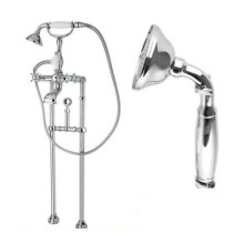 Напольный смеситель для ванны с кронштейном для слива-перелива CEZARES LORD-VDPS-01-M