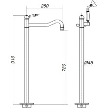 Смеситель напольный для ванны Migliore Oxford ML.OXF-6360.BI.RA