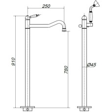 Смеситель напольный для ванны Migliore Oxford ML.OXF-6360.BI.RA