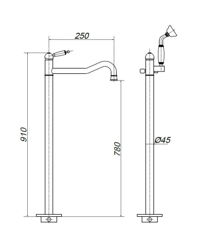 Смеситель напольный для ванны Migliore Oxford ML.OXF-6360.BI.RA