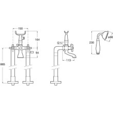 Смеситель напольный для ванны Roca Carmen 5A274BC00