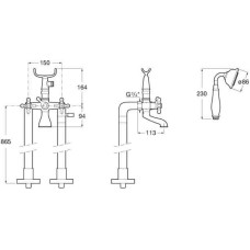 Смеситель напольный для ванны Roca Carmen 5A274BC00