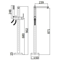 Смеситель напольный для ванны Paffoni Elle EL033CR