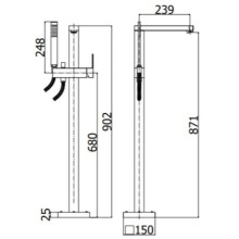 Смеситель напольный для ванны Paffoni Elle EL033CR