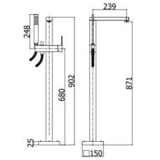 Смеситель напольный для ванны Paffoni Elle EL033CR