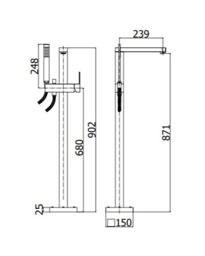Смеситель напольный для ванны Paffoni Elle EL033CR