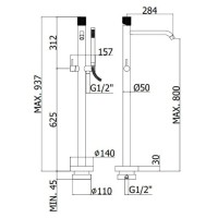 Смеситель напольный для ванны Paffoni Jo JO032CR