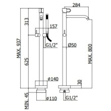 Смеситель напольный для ванны Paffoni Joker JK032CR