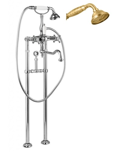 Напольный смеситель для ванны с повор.изливом кронштейном слива-перелива CEZARES GOLF-VDPS2-02-M