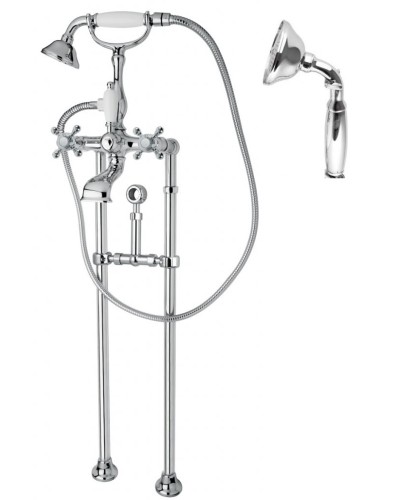 Напольный смеситель для ванны с кронштейном для слива-перелива CEZARES GOLF-VDPS-01-M