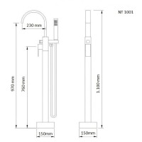 Смеситель напольный для ванны NT Bagno Nera C NT1001