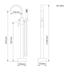 Смеситель напольный для ванны NT Bagno Nera C NT1001