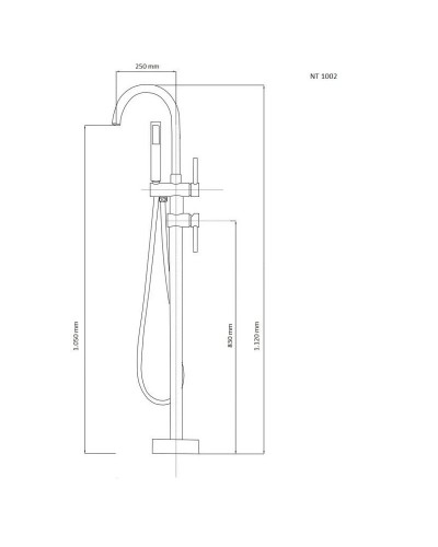 Смеситель напольный для ванны NT Bagno Polo NT1002