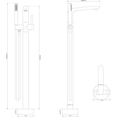 Смеситель напольный для ванны NT Bagno Longi NT48031