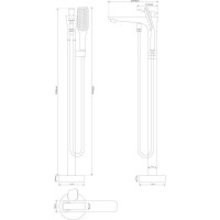 Смеситель напольный для ванны NT Bagno Ogio NT46031