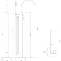 Смеситель напольный для ванны NT Bagno Nera B NT42031