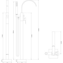 Смеситель напольный для ванны NT Bagno Nera B NT42031