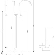 Смеситель напольный для ванны NT Bagno Nera B NT42031