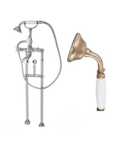 Напольный смеситель для ванны с кронштейном для слива-перелива CEZARES LORD-VDPS-02-Bi