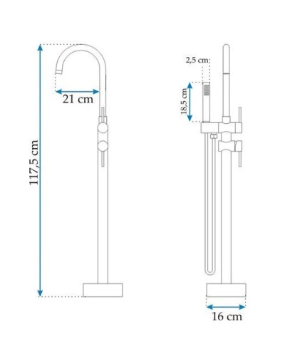Смеситель напольный для ванны Rea Ortis REA-B1011