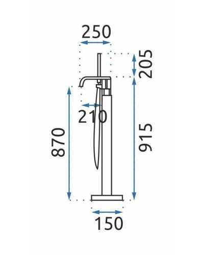 Смеситель напольный для ванны Rea Carat REA-B5423