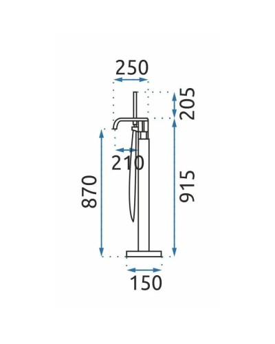 Смеситель напольный для ванны Rea Carat REA-B5231