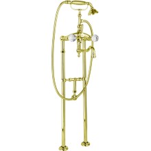 Напольный смеситель для ванны поворотный излив, ручным душем кронштейном слива-перелива CEZARES ATLANTIS-VDPS2-03/24-Sw/M