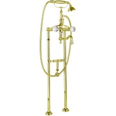 Напольный смеситель для ванны поворотный излив, ручным душем кронштейном слива-перелива CEZARES ATLANTIS-VDPS2-03/24-Sw/M