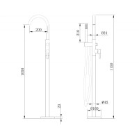Смеситель напольный для ванны Abber Wasser Kreis AF8115RG