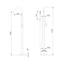 Смеситель напольный для ванны Abber Wasser Kreis AF8115RG
