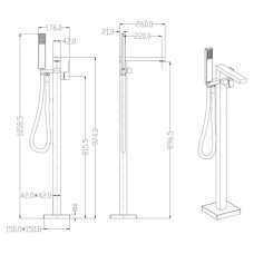 Смеситель напольный для ванны Grocenberg GB800NK