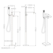 Смеситель напольный для ванны Grocenberg GB800BL
